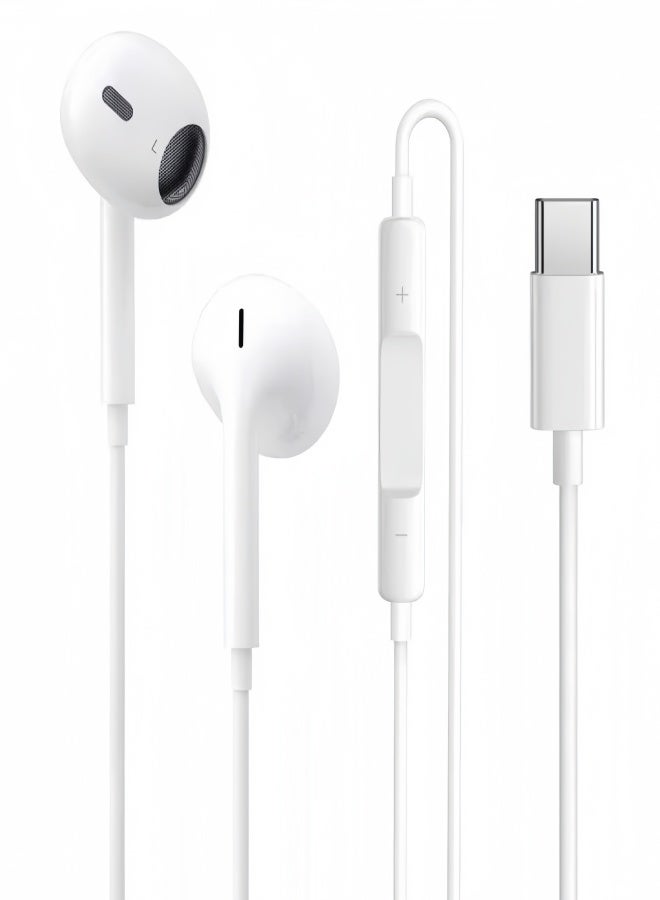 YINPAGE USB-C Wired Earphones with Mic, Remote & Noise Cancelling for iPhone 17/16/15 Series, Galaxy S23/S22/S21, Pixel 7/6, Most USB-C Devices - Image 1